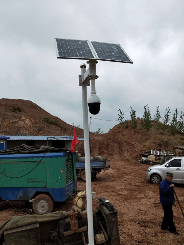 山东日照项目工地用太阳能无线监控系统
