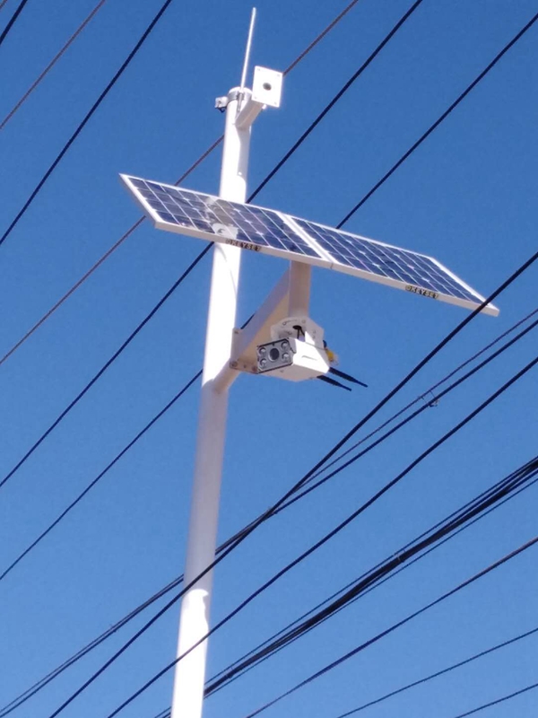 陕西富平气象监测用OKEYSET太阳能无线监控一体机