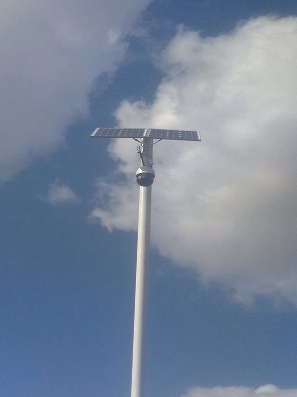 大连海岸线治安联防用 OKEYSET 太阳能无线监控一体机