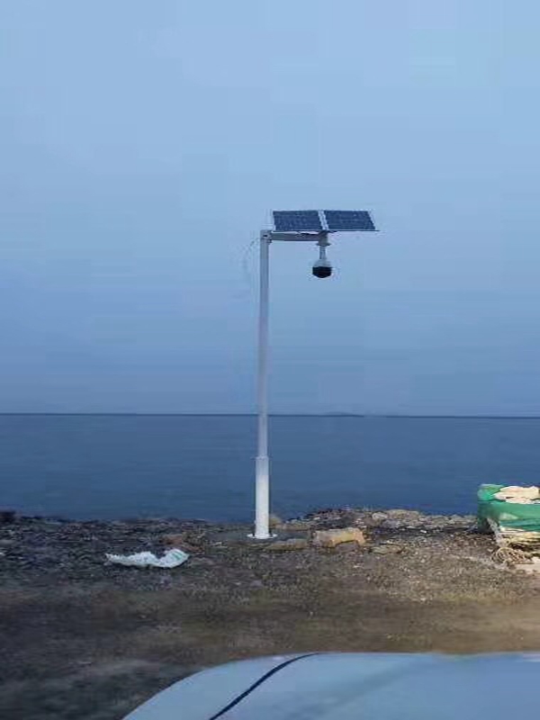 吉林沿海岸线养殖场用OKEYSET太阳能无线监控一体机
